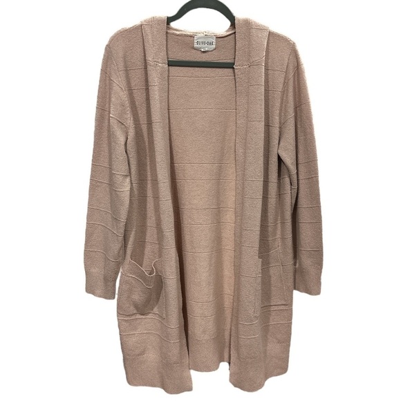 Olive & Oak Sweaters - Olive & Oak Open Front Hooded Cardigan Size: L